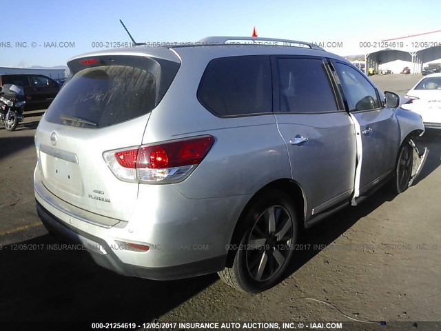 5N1AR2MM4DC636326 - 2013 NISSAN PATHFINDER S/SV/SL/PLATINUM 银色 照片 4