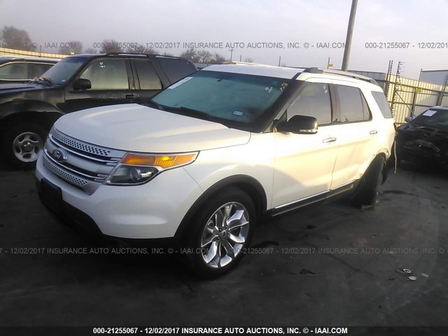 1FM5K7D89EGB36131 - 2014 FORD EXPLORER XLT WHITE photo 2