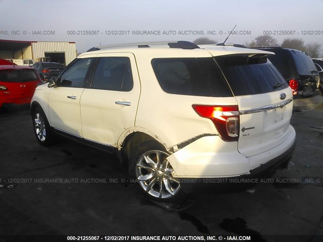 1FM5K7D89EGB36131 - 2014 FORD EXPLORER XLT WHITE photo 3