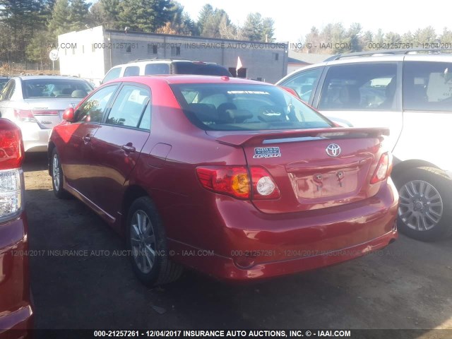 2T1BU40E19C132817 - 2009 TOYOTA COROLLA S/LE/XLE RED photo 3