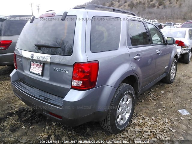 4F2CZ02Z78KM32101 - 2008 MAZDA TRIBUTE I GRAY photo 4