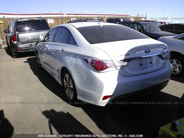 KMHEC4A42DA083996 - 2013 HYUNDAI SONATA HYBRID WHITE photo 3