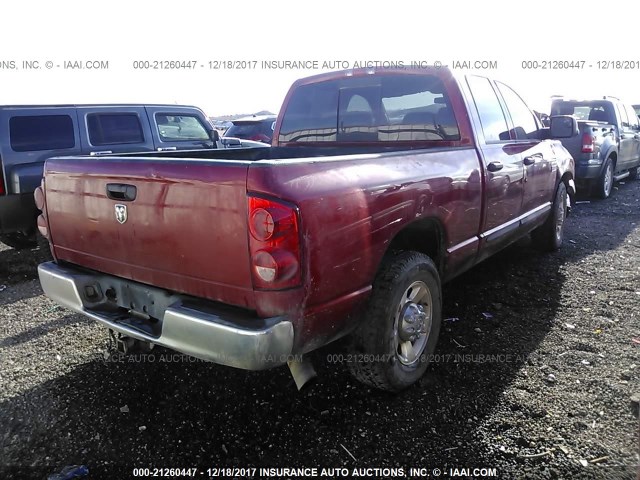 3D7KR28C97G745897 - 2007 DODGE RAM 2500 ST/SLT RED photo 4