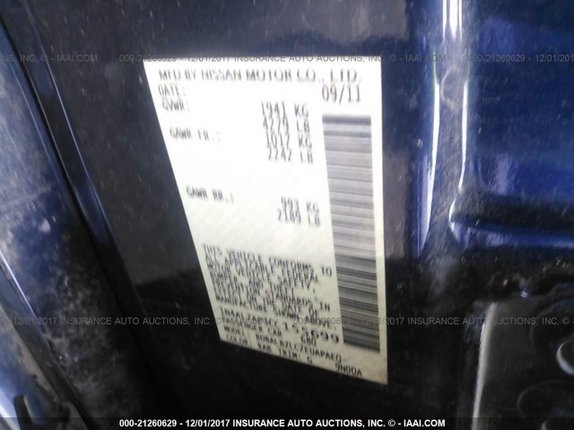 1N4AL2AP3CC155699 - 2012 NISSAN ALTIMA S BLUE photo 9