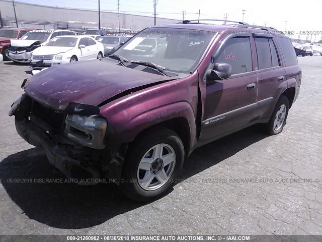 1GNDT13S742292730 - 2004 CHEVROLET TRAILBLAZER LS/LT BURGUNDY photo 2