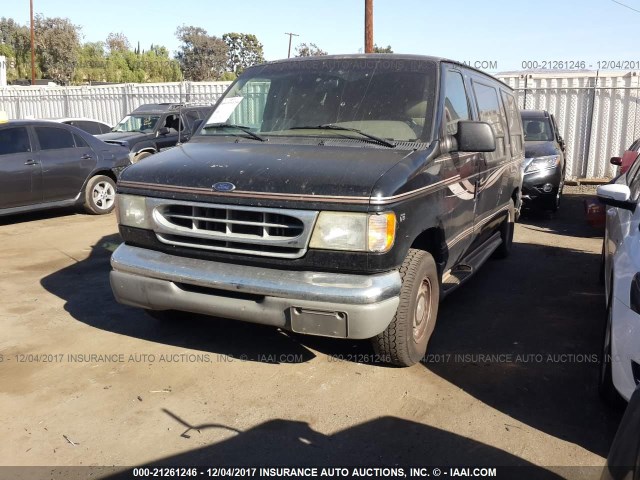 1FDRE14W71HB67256 - 2001 FORD ECONOLINE E150 VAN BLACK photo 2