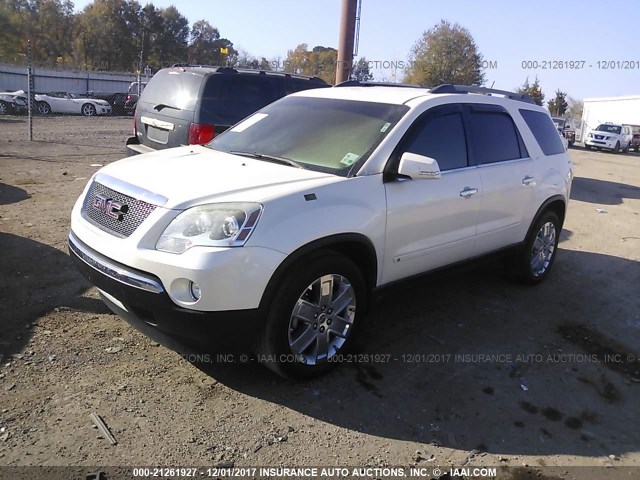 1GKLRNED9AJ117961 - 2010 GMC ACADIA SLT-2 WHITE photo 2