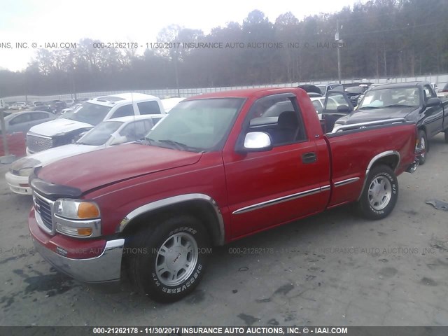 1GTEC14T21Z322840 - 2001 GMC NEW SIERRA C1500 RED photo 2