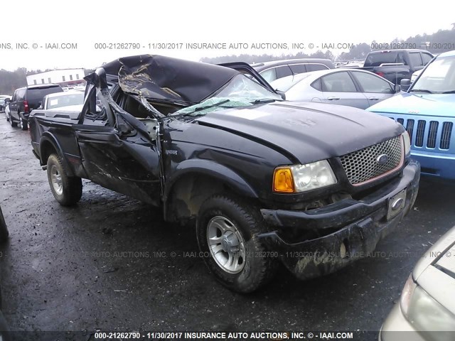 1FTYR14U72PB13899 - 2002 FORD RANGER SUPER CAB BLACK photo 1