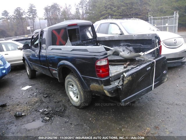 1FTYR14U72PB13899 - 2002 FORD RANGER SUPER CAB BLACK photo 3