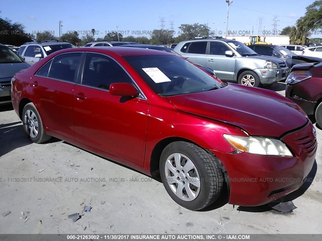 4T1BE46K67U185650 - 2007 TOYOTA CAMRY NEW GENERAT CE/LE/XLE/SE RED photo 1