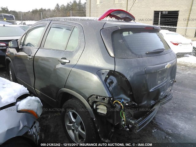 3GNCJNSB2GL135796 - 2016 CHEVROLET TRAX LS GRAY photo 3