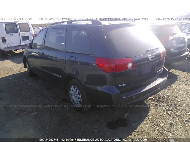 5TDZK23CX7S052231 - 2007 TOYOTA SIENNA CE/LE BLUE photo 3