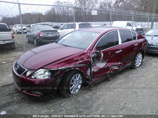 JTHBH96S065029507 - 2006 LEXUS GS GENERATION 200 300 BURGUNDY photo 2