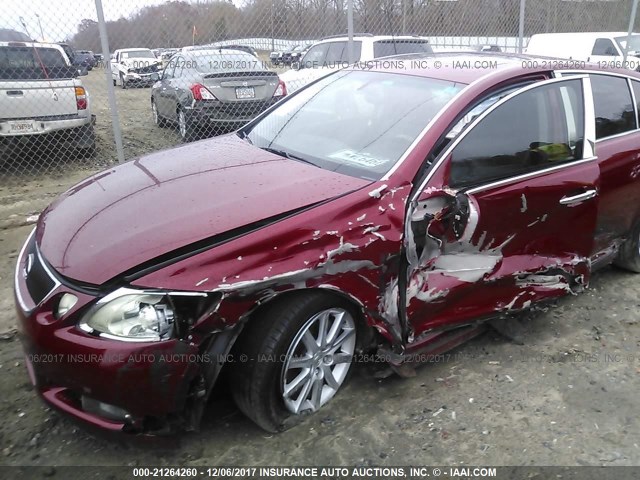 JTHBH96S065029507 - 2006 LEXUS GS GENERATION 200 300 BURGUNDY photo 6