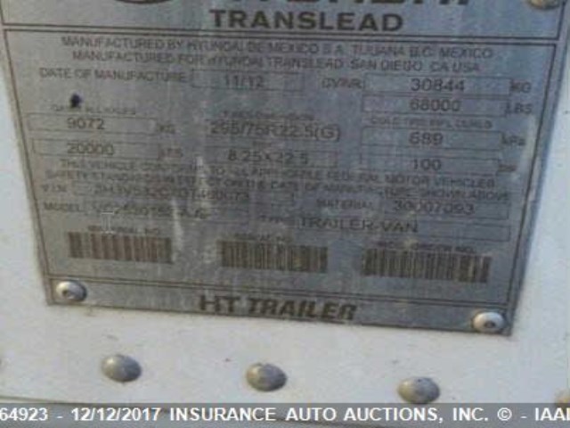 3H3V532C7DT460073 - 2013 HYUNDAI STEEL INDUSTRIES DRY VAN  PURPLE photo 5