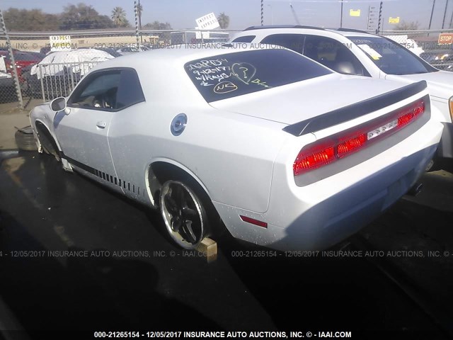 2C3CDYAG1CH194151 - 2012 DODGE CHALLENGER SXT WHITE photo 3