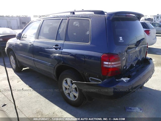 JTEHF21A320094717 - 2002 TOYOTA HIGHLANDER LIMITED BLUE photo 3