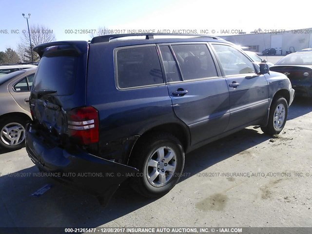 JTEHF21A320094717 - 2002 TOYOTA HIGHLANDER LIMITED BLUE photo 4