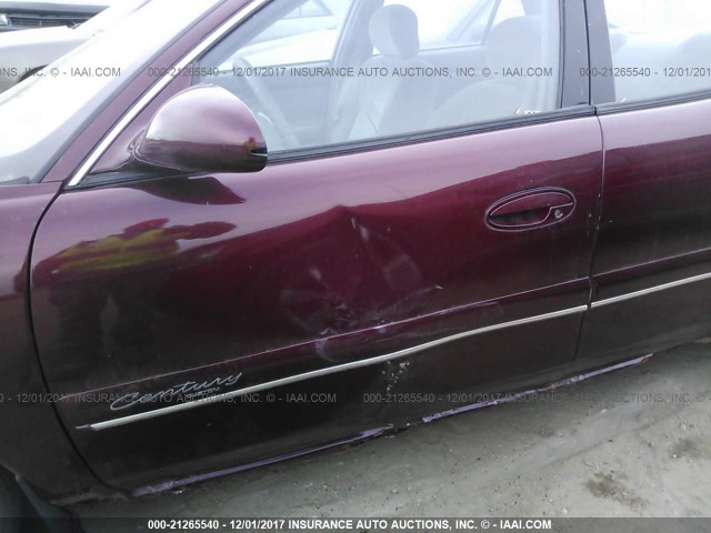 2G4WS52J711246570 - 2001 BUICK CENTURY CUSTOM MAROON photo 6