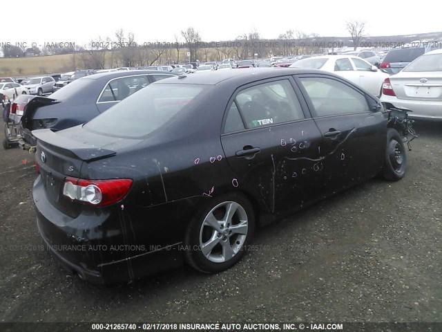 2T1BU4EE9BC693703 - 2011 TOYOTA COROLLA S/LE BLACK photo 4