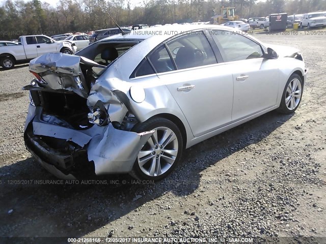 1G1PH5S91B7288615 - 2011 CHEVROLET CRUZE LTZ SILVER photo 4