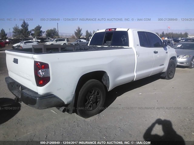 5TFTY5F11EX008447 - 2014 TOYOTA TUNDRA DOUBLE CAB SR/SR5 WHITE photo 4