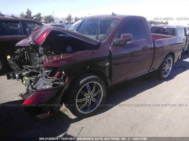 3C6JR6CT2HG773960 - 2017 RAM 1500 SPORT BURGUNDY photo 2