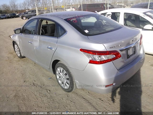 3N1AB7AP7FY374237 - 2015 NISSAN SENTRA S/SV/SR/SL SILVER photo 3