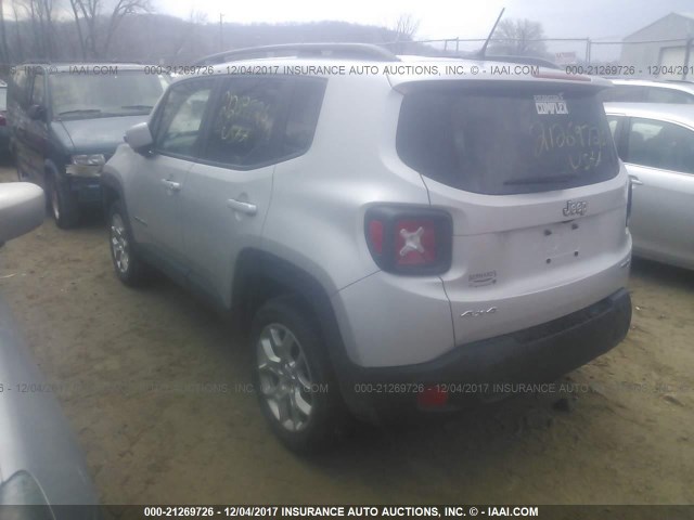 ZACCJBBT6FPB96266 - 2015 JEEP RENEGADE LATITUDE SILVER photo 3