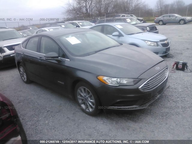 3FA6P0LU2HR221301 - 2017 FORD FUSION SE HYBRID GRAY photo 1