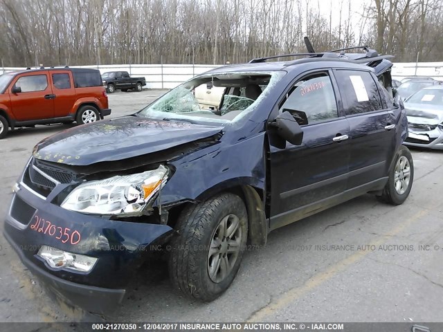 1GNKVEED9BJ289242 - 2011 CHEVROLET TRAVERSE LS Dark Blue photo 2