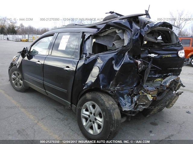 1GNKVEED9BJ289242 - 2011 CHEVROLET TRAVERSE LS Dark Blue photo 3