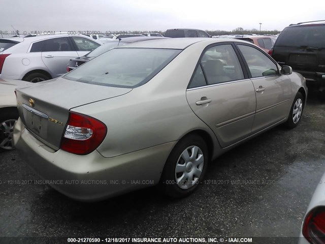 4T1BE32K42U596392 - 2002 TOYOTA CAMRY LE/XLE/SE TAN photo 4