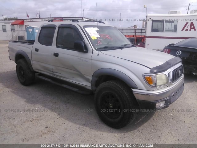 5TEGN92N14Z393073 - 2004 TOYOTA TACOMA DOUBLE CAB PRERUNNER SILVER photo 1