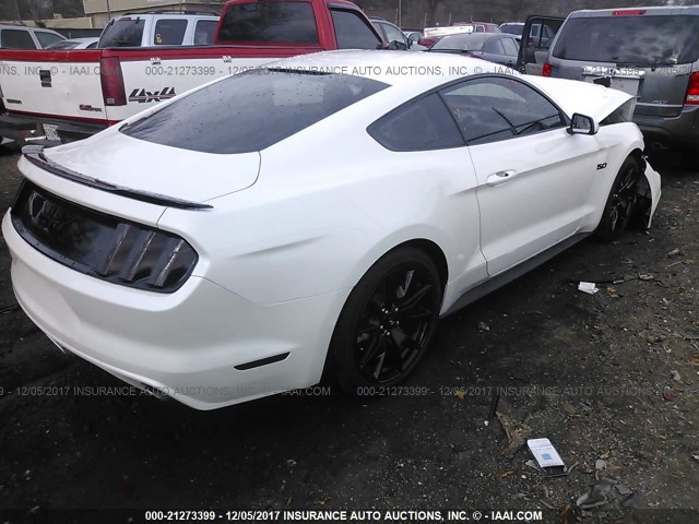 1FA6P8CF8H5312253 - 2017 FORD MUSTANG GT WHITE photo 4