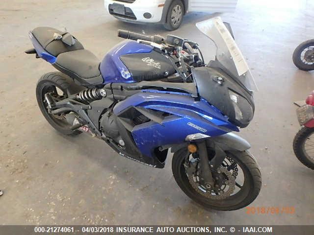 JKAEXEE16DDA13573 - 2013 KAWASAKI EX650 E BLUE photo 1