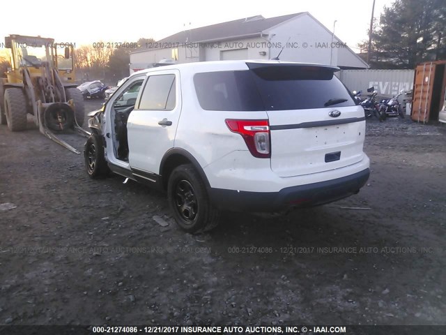 1FM5K8AR6EGA92186 - 2014 FORD EXPLORER POLICE INTERCEPTOR WHITE photo 3