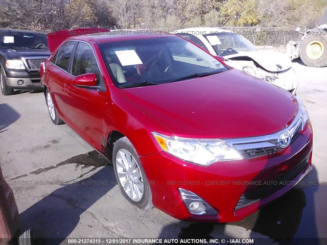 4T1BD1FK2CU006578 - 2012 TOYOTA CAMRY HYBRID/LE/XLE RED photo 1