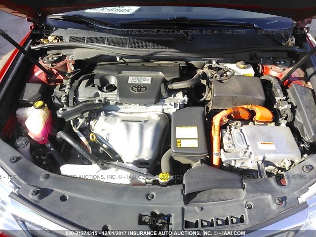 4T1BD1FK2CU006578 - 2012 TOYOTA CAMRY HYBRID/LE/XLE 红色 照片 10