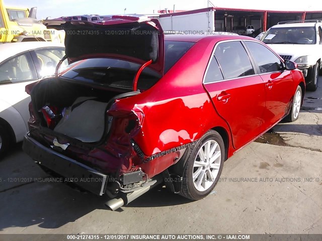 4T1BD1FK2CU006578 - 2012 TOYOTA CAMRY HYBRID/LE/XLE RED photo 4