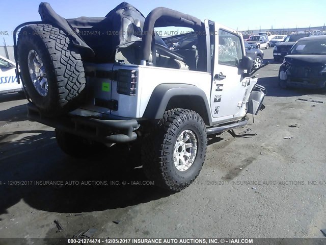 1J4FA24149L786137 - 2009 JEEP WRANGLER X SILVER photo 4