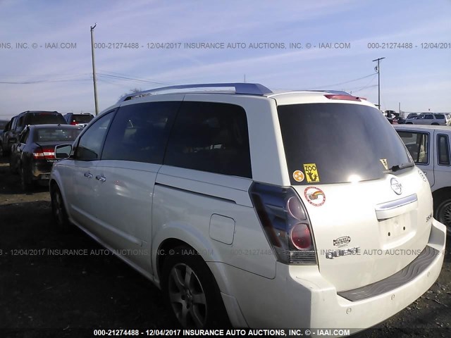 5N1BV28U09N106053 - 2009 NISSAN QUEST S/SE/SL WHITE photo 3