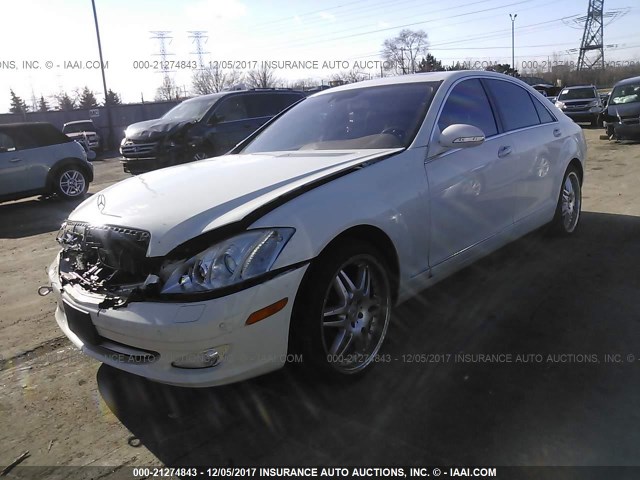 WDDNG86X68A219903 - 2008 MERCEDES-BENZ S 550 4MATIC WHITE photo 2