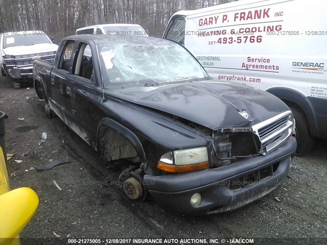 1D7HG38K04S555892 - 2004 DODGE DAKOTA QUAD SPORT BLACK photo 1