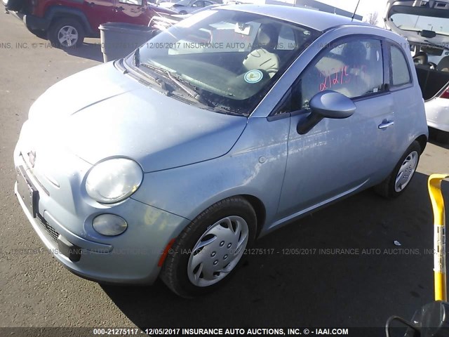 3C3CFFAR1DT749267 - 2013 FIAT 500 POP Light Blue photo 2