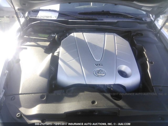 JTHBE262965011460 - 2006 LEXUS IS 350 SILVER photo 10