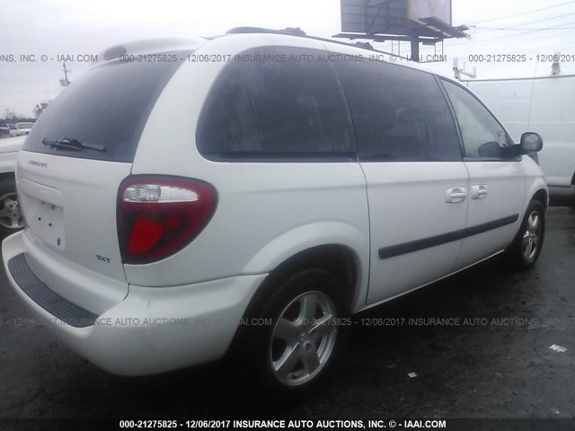 1D4GP45R17B210374 - 2007 DODGE CARAVAN SXT WHITE photo 4