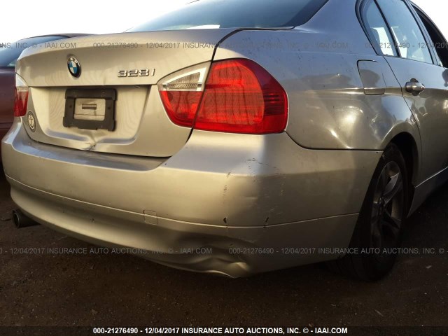 WBAVC53588FZ85445 - 2008 BMW 328 I SULEV SILVER photo 6