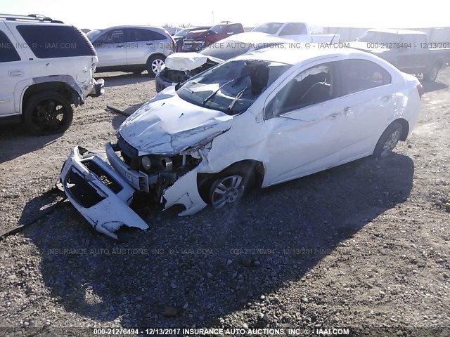 1G1JC5SH5E4114354 - 2014 CHEVROLET SONIC LT WHITE photo 2